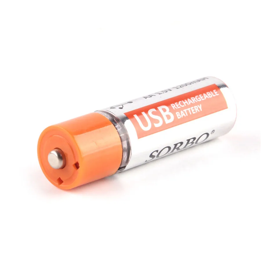 4 قطعة USB قابلة للشحن بطارية الأصلي Sorbo AA 1.5V 1200mAh سريعة شحن لى بو البطارية بطاريات Bateria بنفايات CE جودة AA