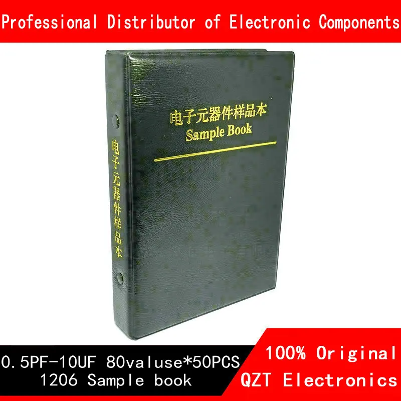 1206 SMD Capacitor Sample Book 80valuesX50pcs=4000pcs 0.5PF~10UF Capacitor Assortment Kit Pack