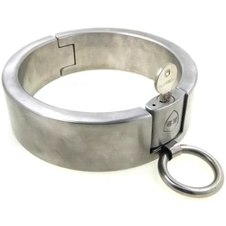 40mm height stainless steel padlock collar fetish wear restraints set  Steel choker body Jewelry Lockable Choker