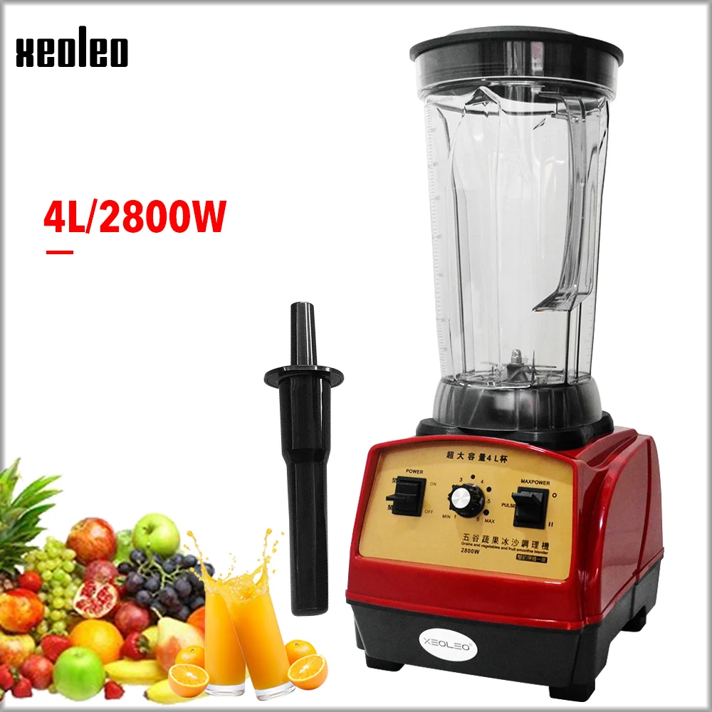 Xeoleo 2800W Heavy Duty Commercial Blender Fruit Mixer Juicer 4L Food Processor Ice Smoothies Blender Milkshake Soybean Crusher