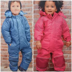 Conjunto de ropa de escalada para niños y niñas, mono acolchado, resistente al agua, a prueba de viento, cálido