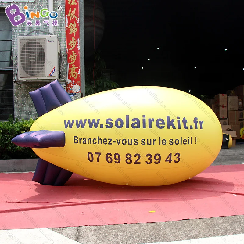 

Personalized 3 Meters Inflatable Aircraft for Advertising / PVC Airship Balloon for Display Toys