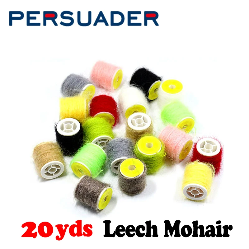 PERSUADER 2spools nymph scud fly tying dubbing line 10 optional colors leech mohair yarn long angora hair twisted fly tying yard