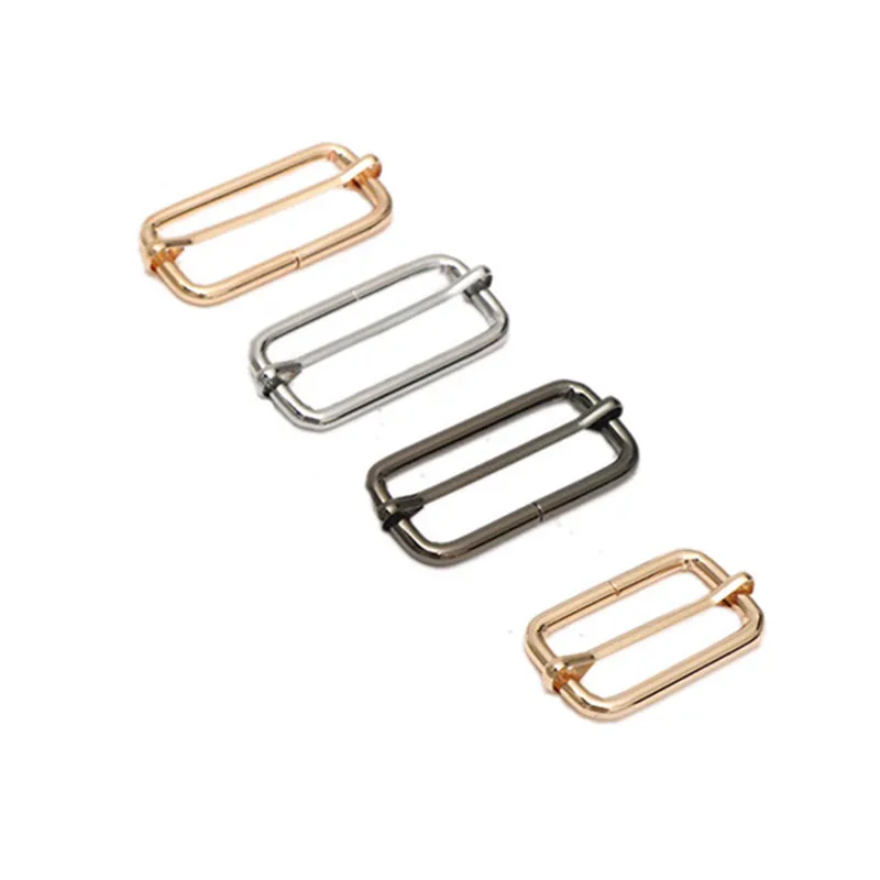 2 pcs Metal Slides Wire Formed Roller Pin Buckles Strap Slider Non-Welded Adjustable Buckles Used for Backpacks Straps Bags