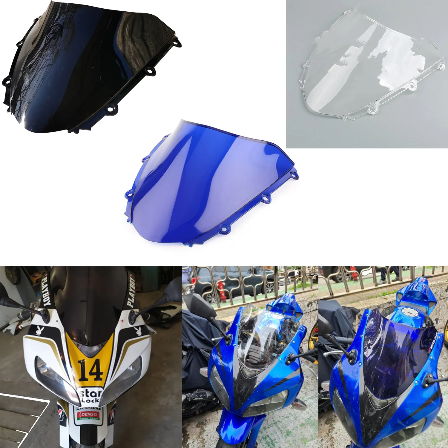 Motorcycle ABS Windshield Windscreen For Honda CBR 1000RR 2004 2005 2006 2007