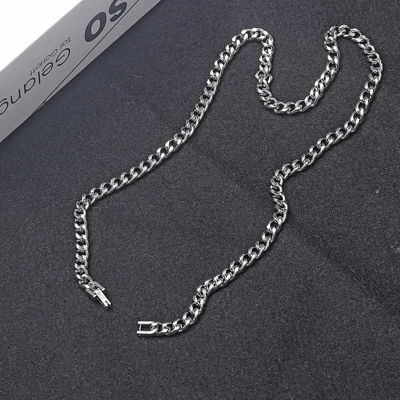 Ins Tide People Take Jewelry Chain Necklace Titanium for Men and Women Metal Stainless Steel Trendy