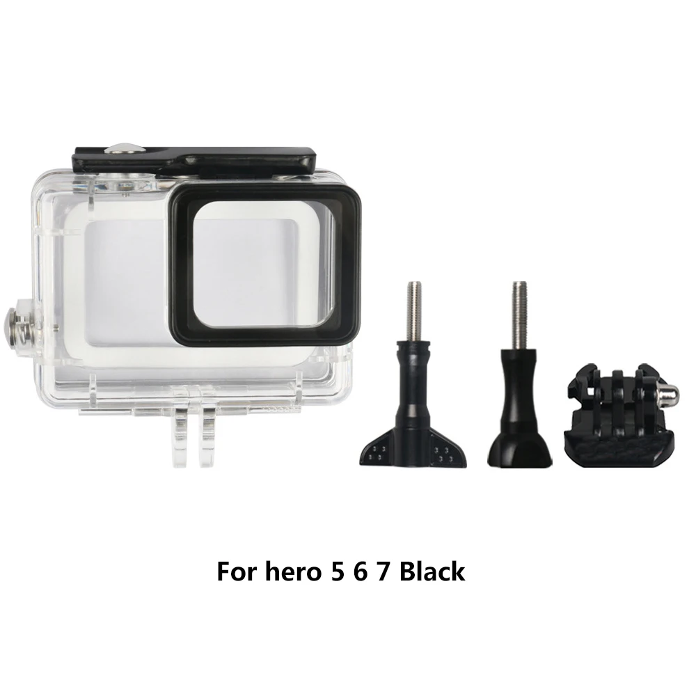 Boîtier étanche 45m avec support à vis, accessoires boîte de protection pour Gopro Hero 5 6 7 8 9 10
