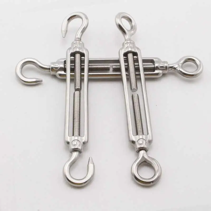 1Pcs Stainless Steel 304 Adjust Chain Rigging Hooks & Eye Turnbuckle Wire Rope Tension Device Line Oc Oo Cc Type M4 M5 M6 M8 M10