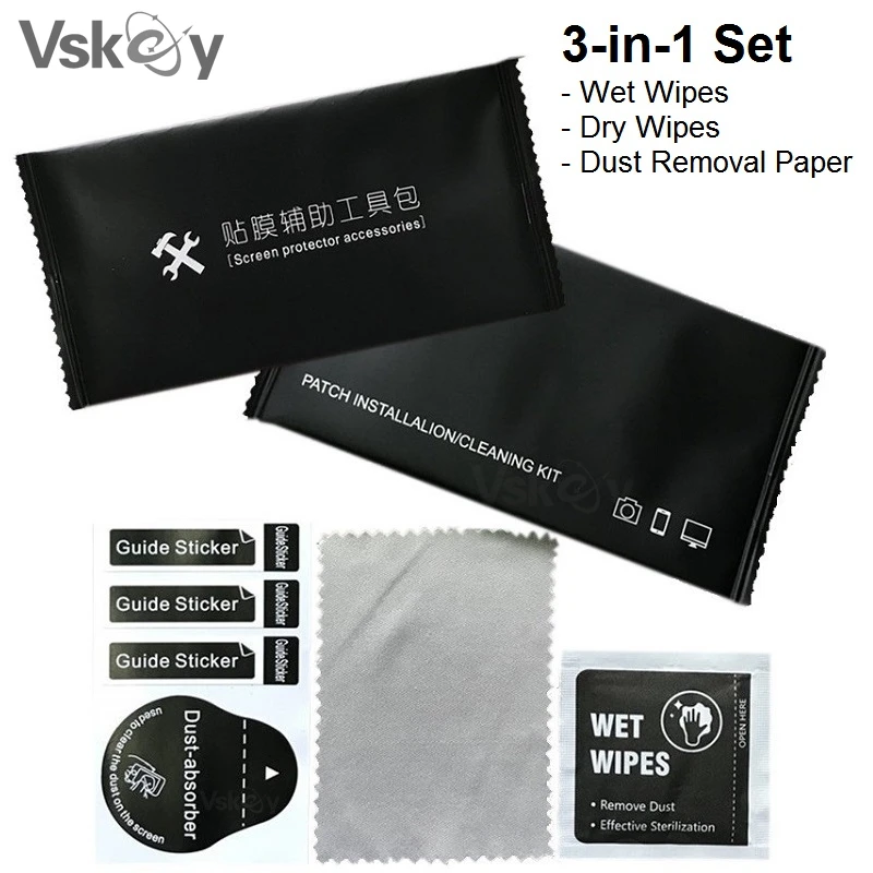 500PCS 3in1 Dust Removal Paper Dry Wet Wipes Set for Phone Camera Lens LCD Watch Screen Protector Cleaning Kits Tools