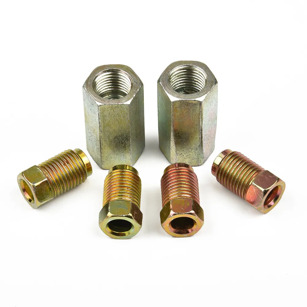 6pcs Brake Pipe 2 Qty 2 Way Female  Brake Pipe Connector With 4 M10 10mm Male Brake Nuts Short 3/16 \