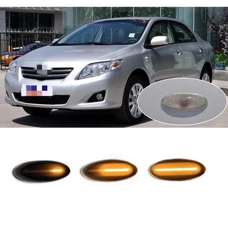 Fit for Toyota YARIS P9 RAV4 ACA / ACE AURIS COROLLA E15 07-10 Lamp Dynamic LED Indicator Side Marker Signal Light Accessories