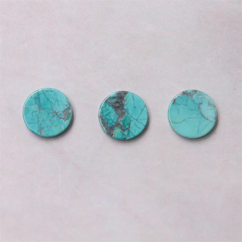 5pcs Dyed Howlite Imitation Turquoise Cabochons Disc Flat Round 8-20mm Natural Stone For Making Jewelry Ring Earings DIY Pendant