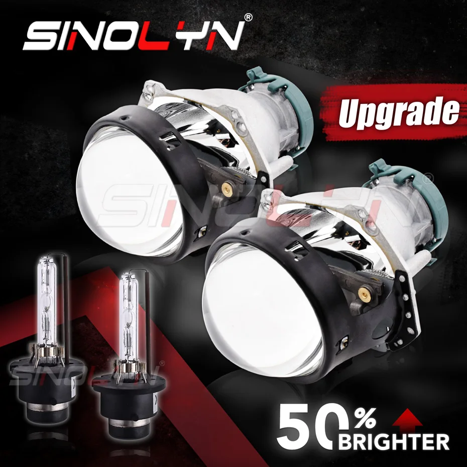 Биксеноновые линзы Sinolyn 3,0 дюйма для Hella 3R G5, автомобильные линзы, фары, проектор D1S D2S D3S D4S D2H, освещение, модифицированные автомобильные товары