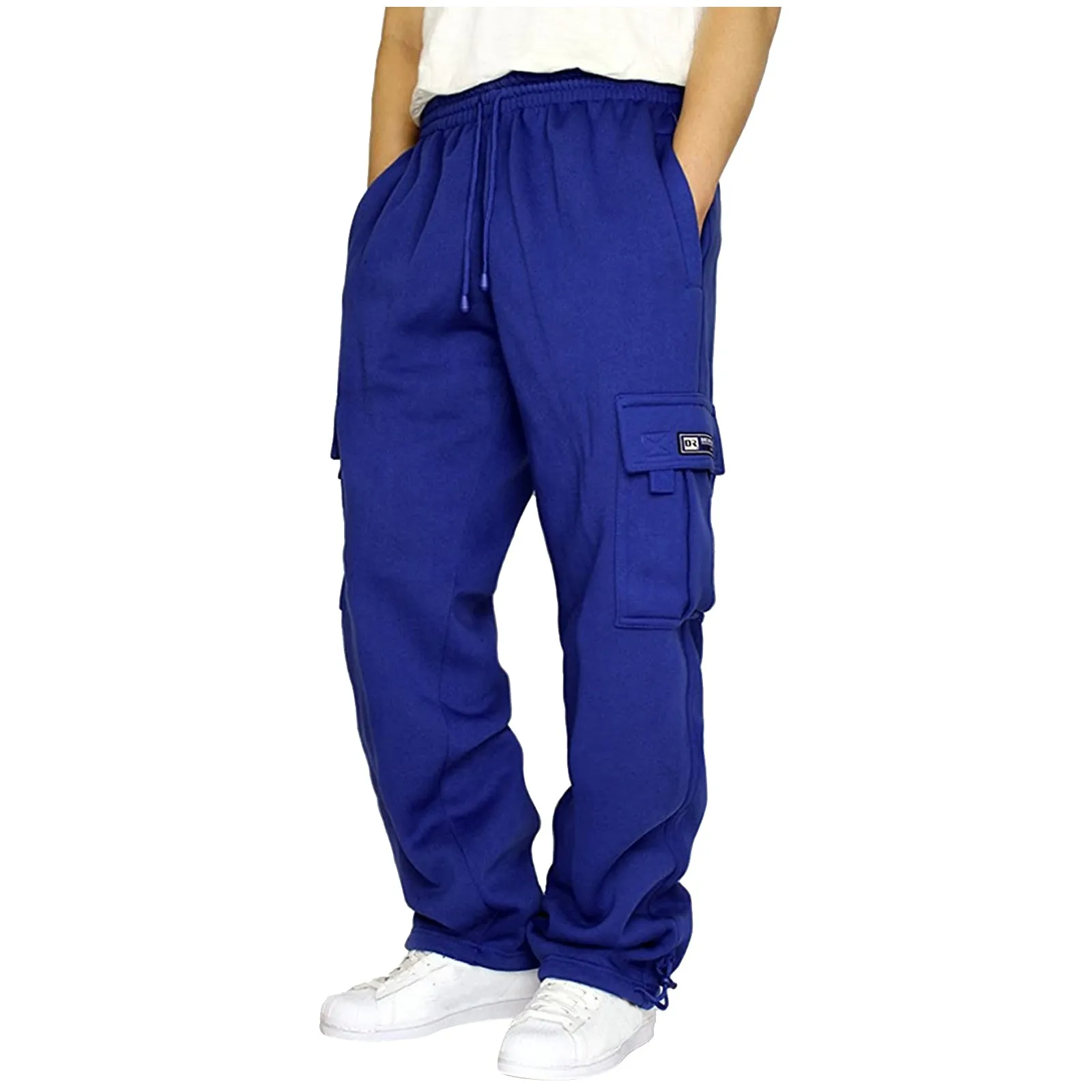 Sweatpants Men Cargo Pants Elastic Waist Trousers Male Comfort Joggers Sports Trousers Loose Solid Plus Size Men Clothing