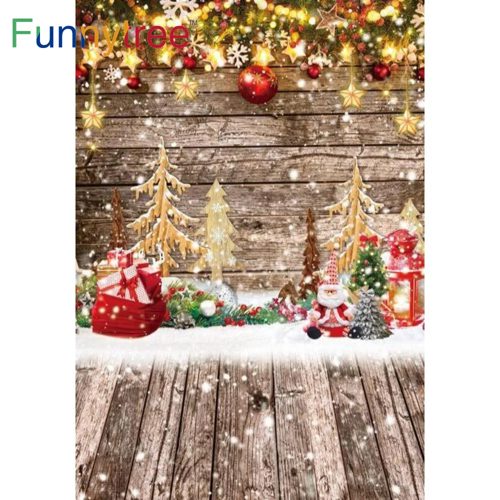 

Funnytree Wood Background Christmas Xmas Winter Snow Baby Portrait Photo Studio Photography Backdrop Photobooth Photophone