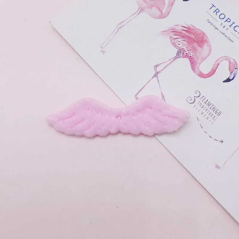 80 Stück/Los 4,5*1,2CM Kleine Zweiseitige Flauschige Filz-Engelsflügel-Applikationen für DIY Kinder-Haarspangen-Zubehör und Aufnäher – Detail 6