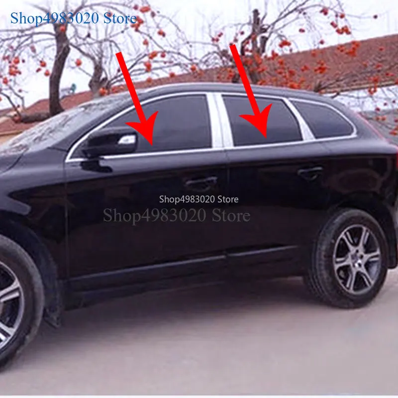

For Volvo XC60 XC 60 2009-2016 Stainless Steel Door Bottom Window Frame Body Molding Strip Cover Trims Boot Protector 6PCS