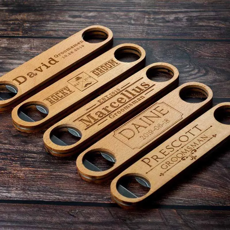 100PCS Personalized Party Gift For Guests,Wooden Handle Beer Wine Bottle Opener,Custom Wedding Keepsake,Birthday Favor With Logo