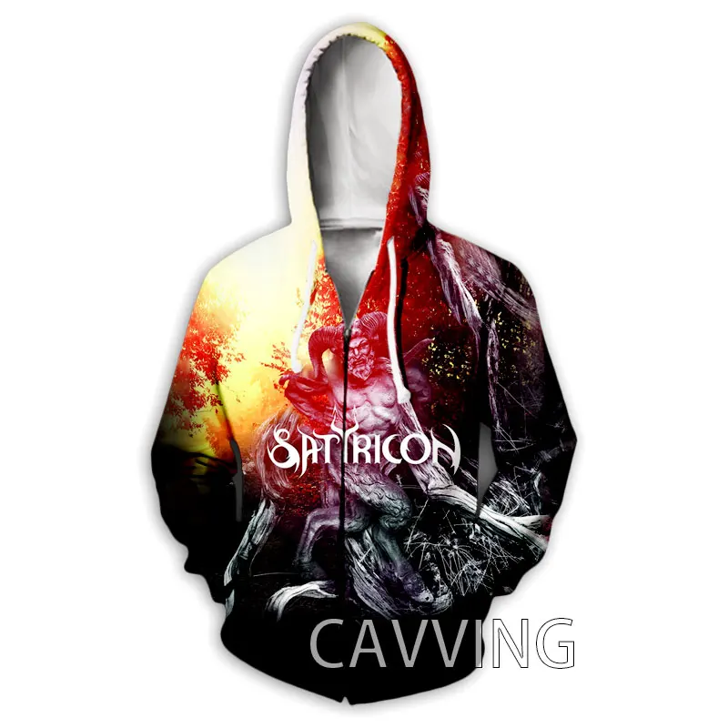 New Fashion 3D Print  SATYRICON BAND  Zipper Hoodies Zip Up Hooded Sweatshirts Harajuku Hoodie Hip Hop Sweatshirts