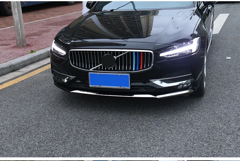 Chrom-Dekoration für Volvo S90 V90 V90CC 2016 2017 2018 2019 2020 Front-Eckleiste Glänzender Streifen Frontstoßstangen-Streifen Auto-Zubehör – Detail 9