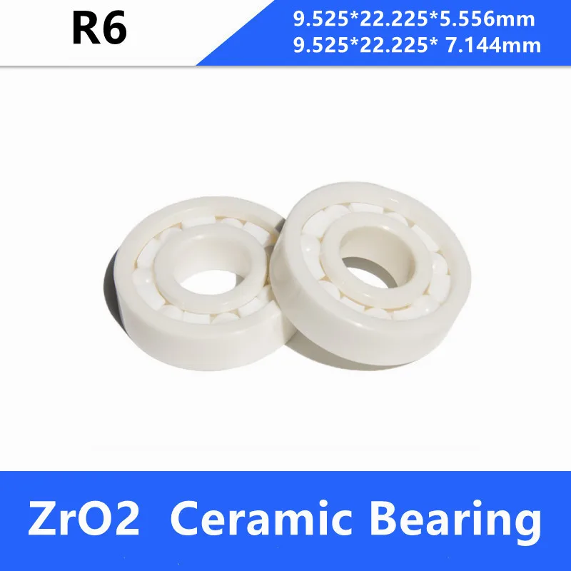 

5/10pcs R6 full Ceramic ball bearing 9.525x22.225x5.556 / 7.144 mm Zirconia ZrO2 inch Ceramic deep groove ball bearing