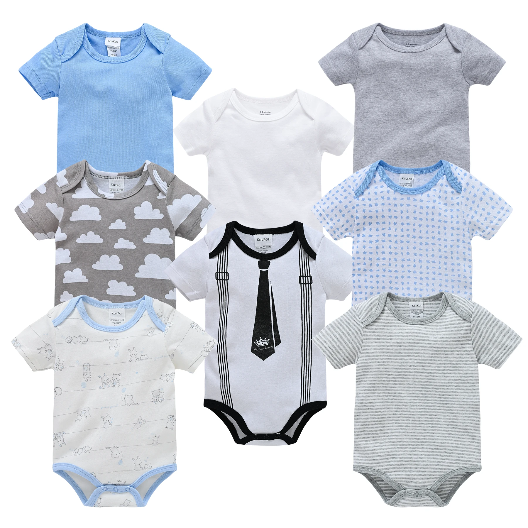 

2024 6/8PCS Unisex Newborn Baby Boy Clothes Unicorn Cotton Baby Girl Clothes Cartoon Girls Baby Clothing Jumpsuits Bodysuits