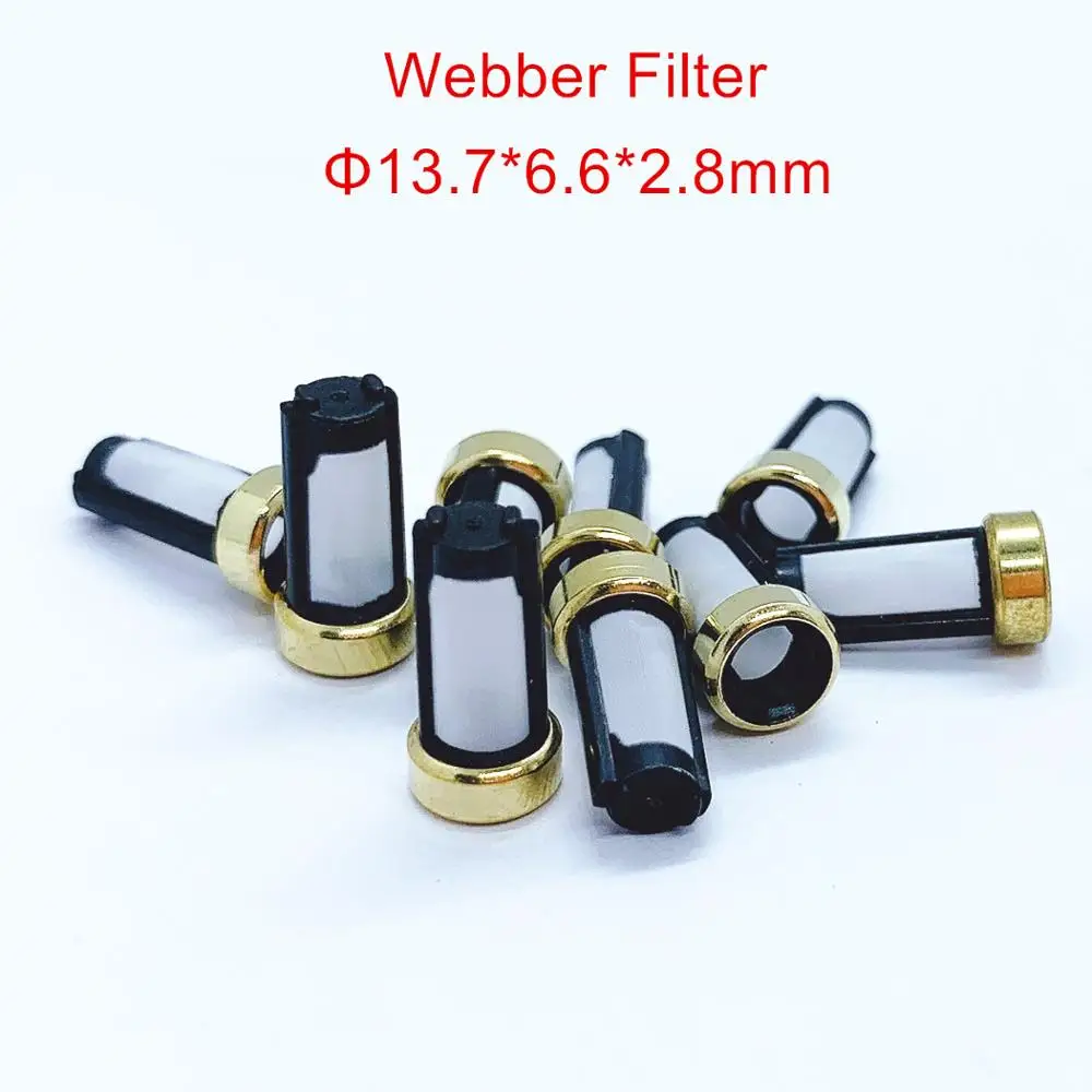 100pcs Fuel Injector Filter For Weber Marelli Injectors IWP and IW series 6.6mm crush ring 3mm for Renault Clio 1.6 1.8 (AY-F107