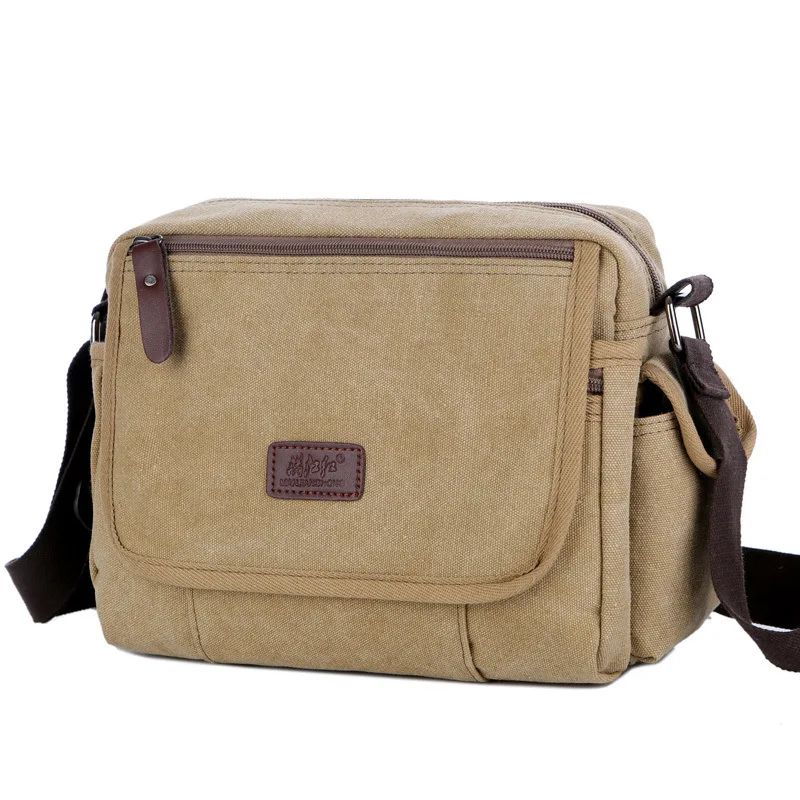 Tide-bolso de hombro diagonal para hombre, bolsa de lona multifuncional de gran capacidad, moda retro, Joker tide