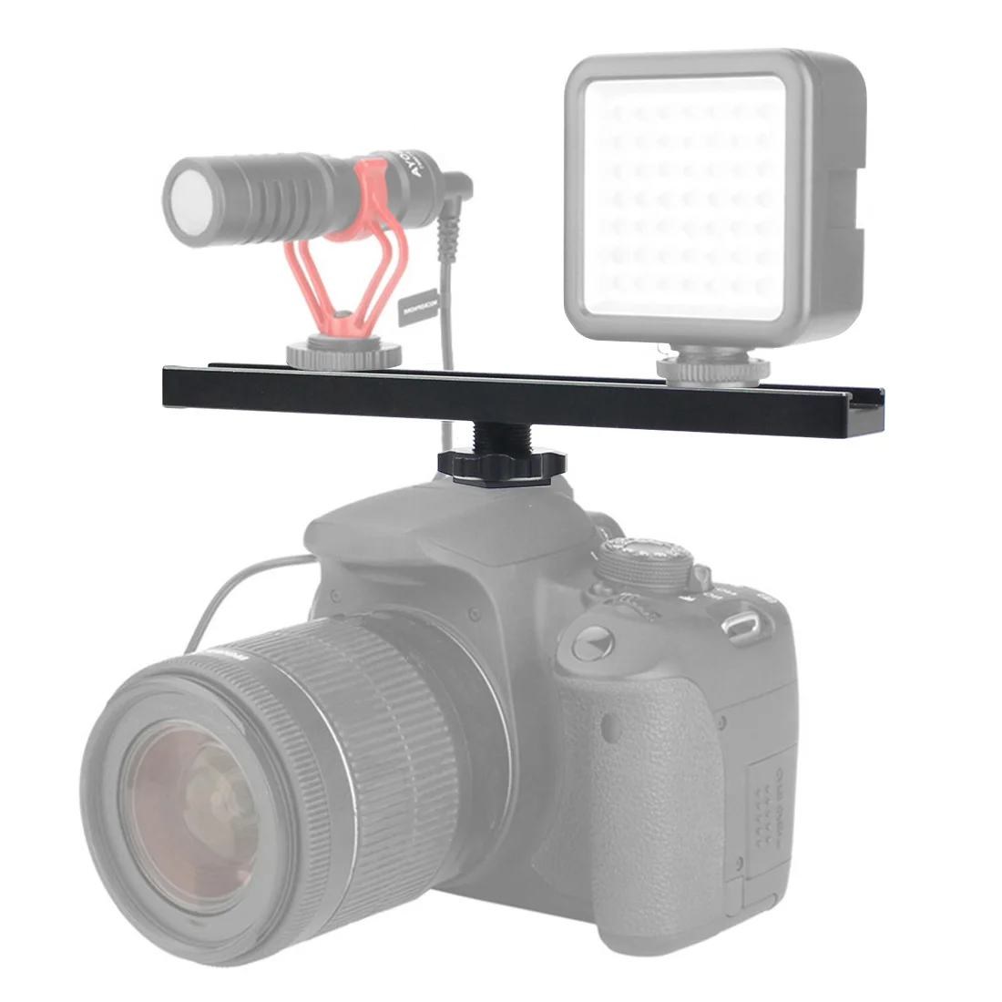 Hot Cold Shoe przedłużenie szyny wspornik 18cm 1/4 "mocowanie śrubowe do lampy błyskowej Speedlite lampa wideo mikrofon do Canon Nikon Sony