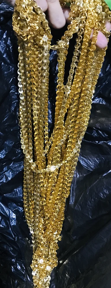 Dubai Goldfarbene Halskette, 120 cm, goldfarbene Kette für Frauen, Mädchen, Ehefrau, Braut – Detail 10