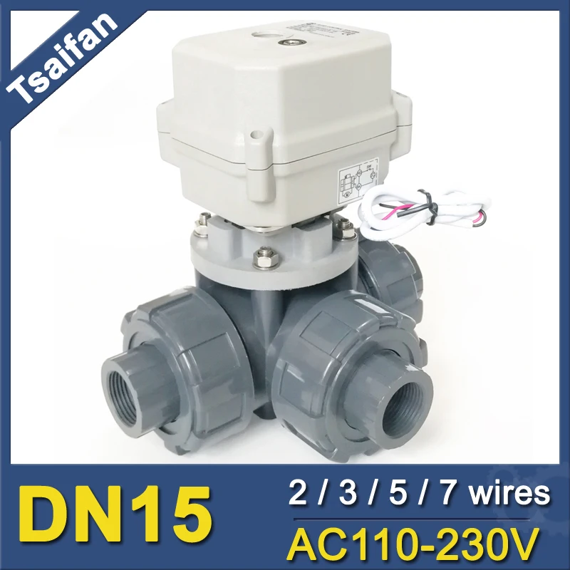 

110V Electric motorized 3-way ball valve with 15Nm actuator, 1/2" Electric water valve with automatic control function for water