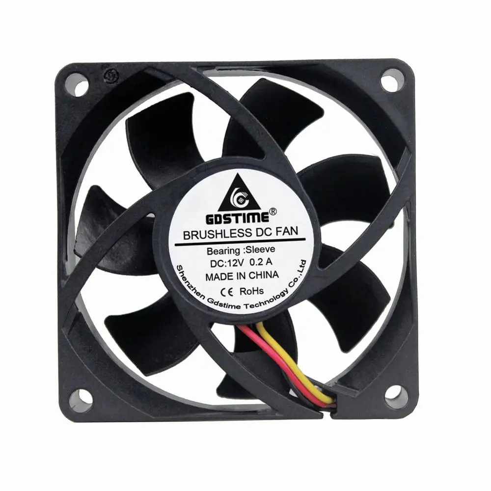 Gdstime 7CM 70MM 70x70x25mm 7025s 3Pin 12V DC Brushless Cooling Cooler Fan With FG Features For Computer Case Heatsink