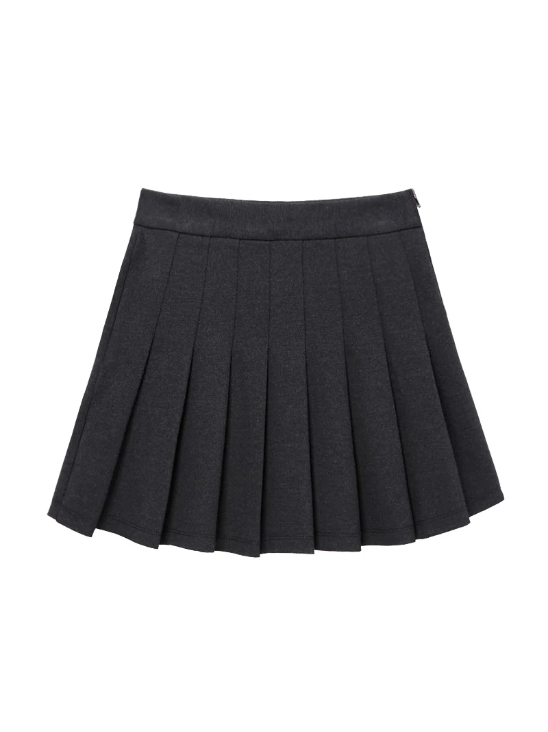 Kpop Korea Lisa Spring New Harajuku Woolen Pleated Women Skirt Women Temperament High Waist Casual Large Size A-Line Mini Skirts