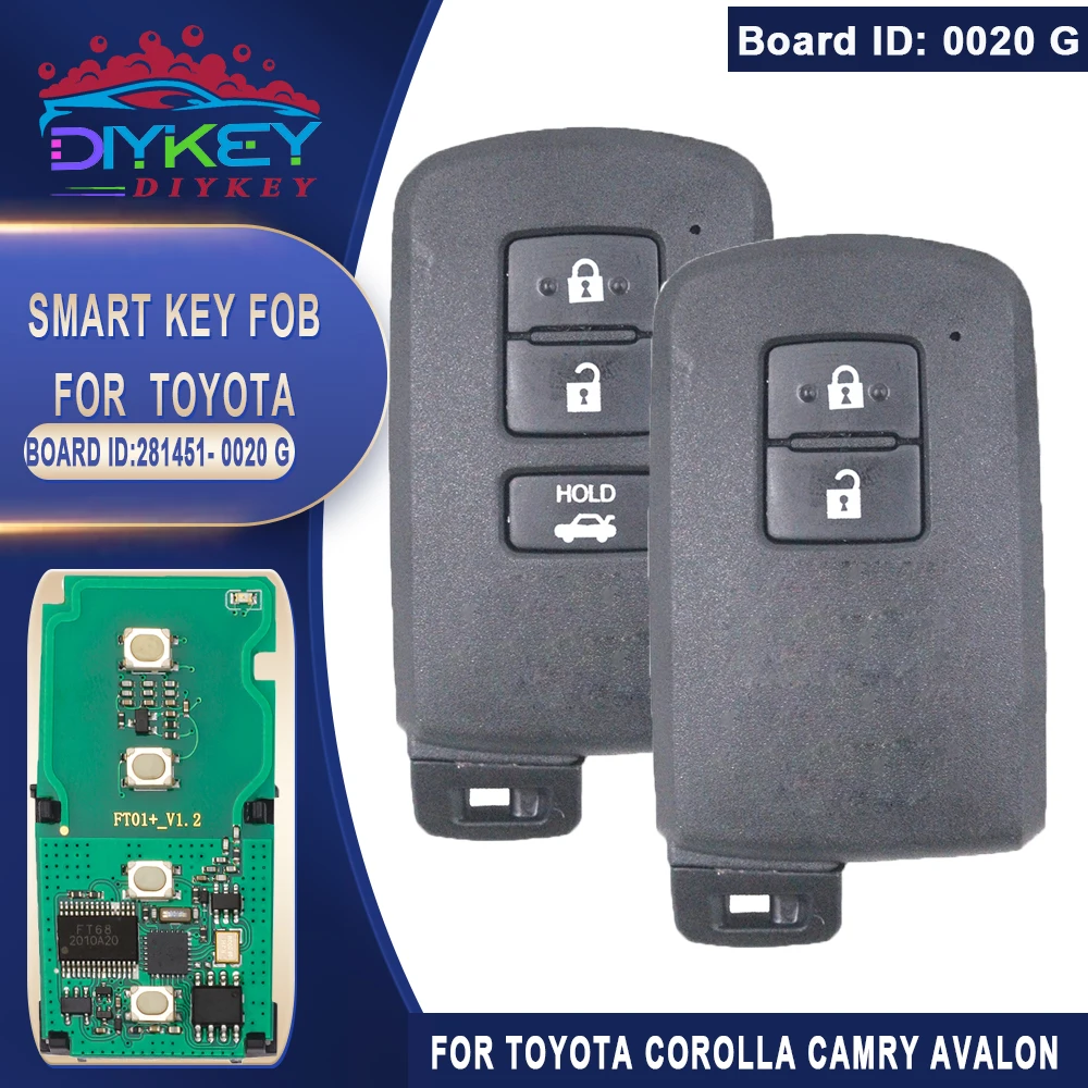 DIYKEY 2/3 Buttons 281451-0020 HYQ14FBA For 2001 2002 2003 2004 - 2006 Toyota Corolla Camry Avalon Smart Key Remote 89904-06140