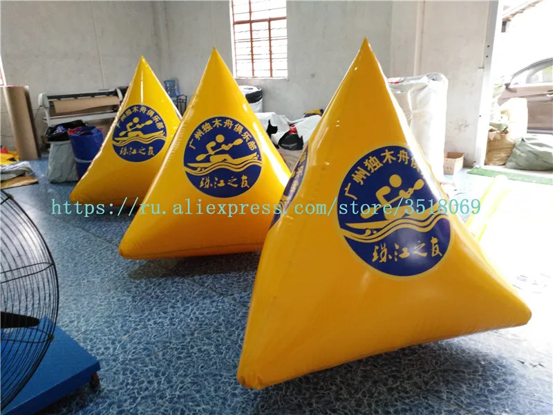 Cheap sale 1.5 meters pvc water inflatable buoys Water triangle floating sign Water inflatable advertising buoy