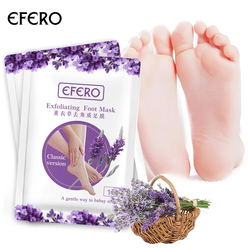 EFERO 6Pair Exfoliating Foot Masks Pedicure Socks Exfoliation for Feet Mask Peel Dead Skin Remover Calluses Nourishing Foot Mask