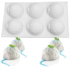 Christmas 6 Cavity Igloo Silicone Cake Mold For Mousses Ice Cream Mold Chiffon Baking Pastry Tool Cake Tray Kitchen Accessories