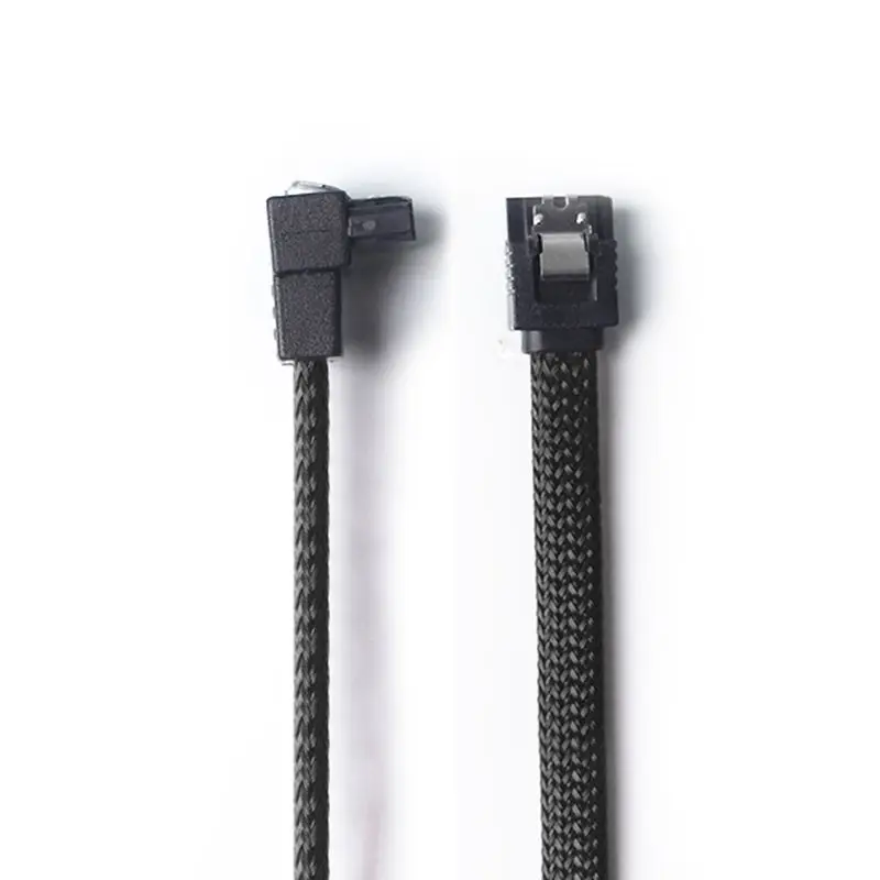 Cabo de dados 50cm sata 3.0 iii sata3, 7 pinos, ângulo reto 6 gb/s ssd hdd, disco rígido, cabo de dados com mangas de nylon (branco)