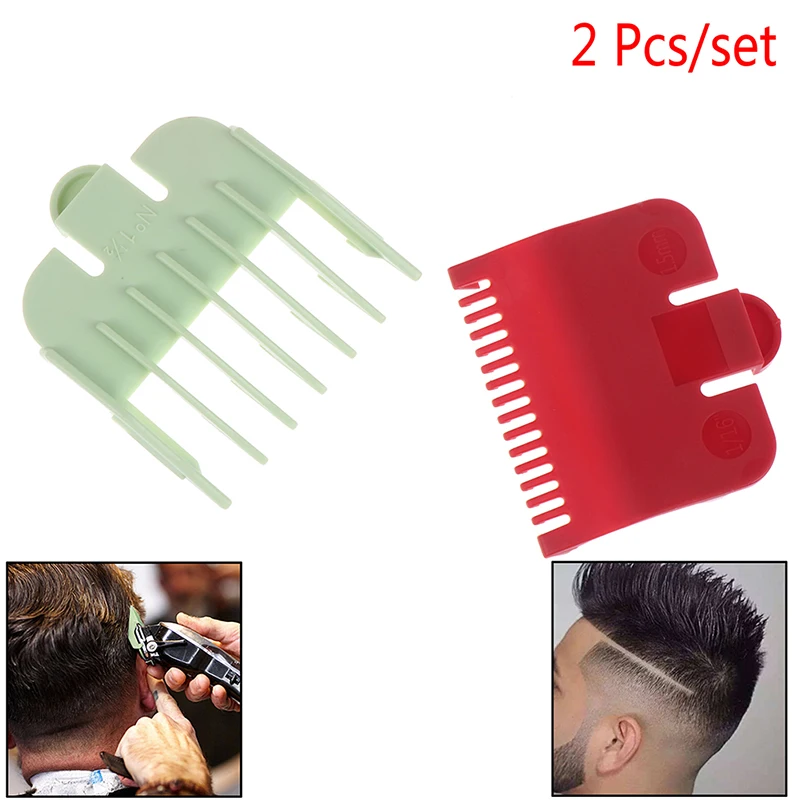 2Pcs/set Hair Clipper Guide Comb Beard Trimmer Comb Replacement Clipper Blade Cutter Hair Grooming Trimmer Head Shaver Comb