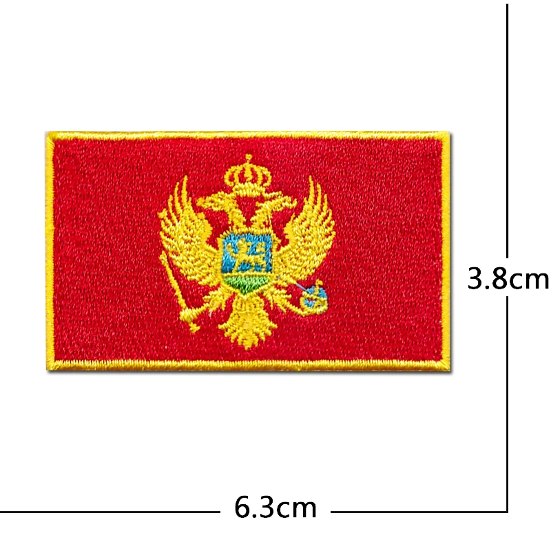 National flag computer embroidery patches clothes sticker ironing sew Applique Montenegro Northern Ireland Norway Poland Moldova