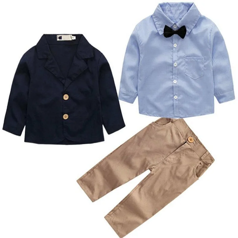 3pcs Baby Boy Clothes Set Spring Autumn Back to School Outfit Little Gentleman for 2 3 4 5 6 7 8 years