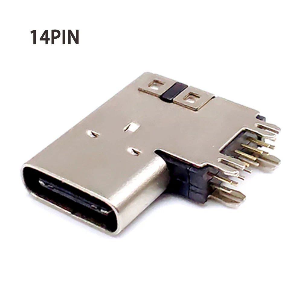 2pcs 5pcs Type-c 14 Pin Plug-in DIP Power Strip Mount High Quality Female 90 Degrees USB 3.1 Charging Port Jack Socket Connector