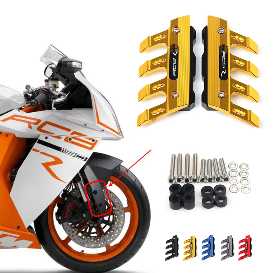 For KTM RC8 RC8R RC8/R TRACK Motorcycle CNC Accessories Mudguard Side Protection Block Front Fender Anti-Fall Slider