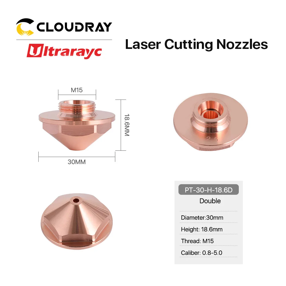 Ultrarayc Precitec H Nozzle Laser Cutting Nozzles Single Double Layer DE KT X DD Laser Cutting Head Dia30mm Height 18.6mm