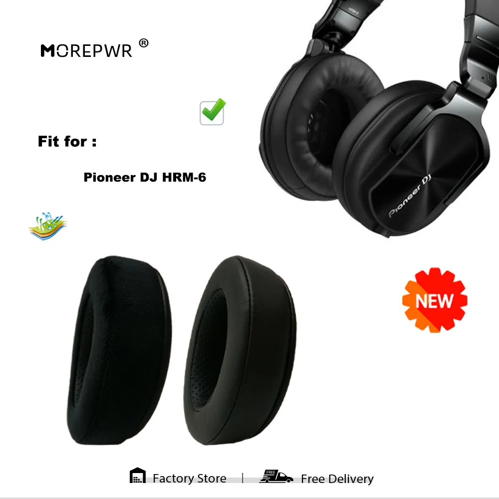 

Morepwr New Upgrade Replacement Ear Pads for Pioneer DJ HRM-6 Headset Parts Leather Cushion Earmuff