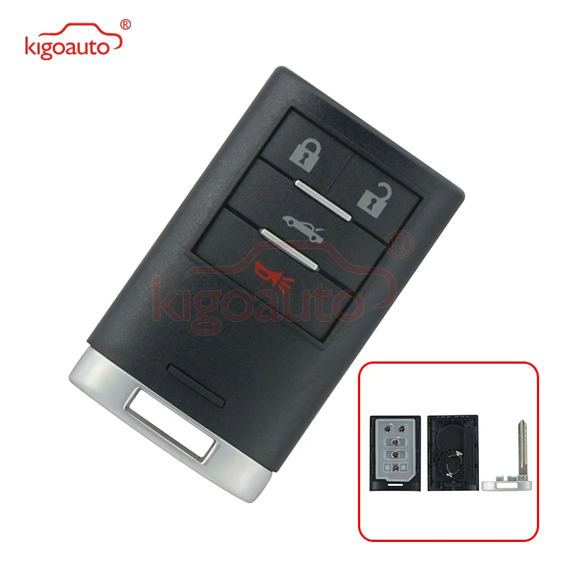 Kigoauto-Smart Key Case pour Chevrolet Corvette, 4 lèvent, 25926479, M3N5WY7777A, 2008, 2009, 2010, 2011, 2012, 2013