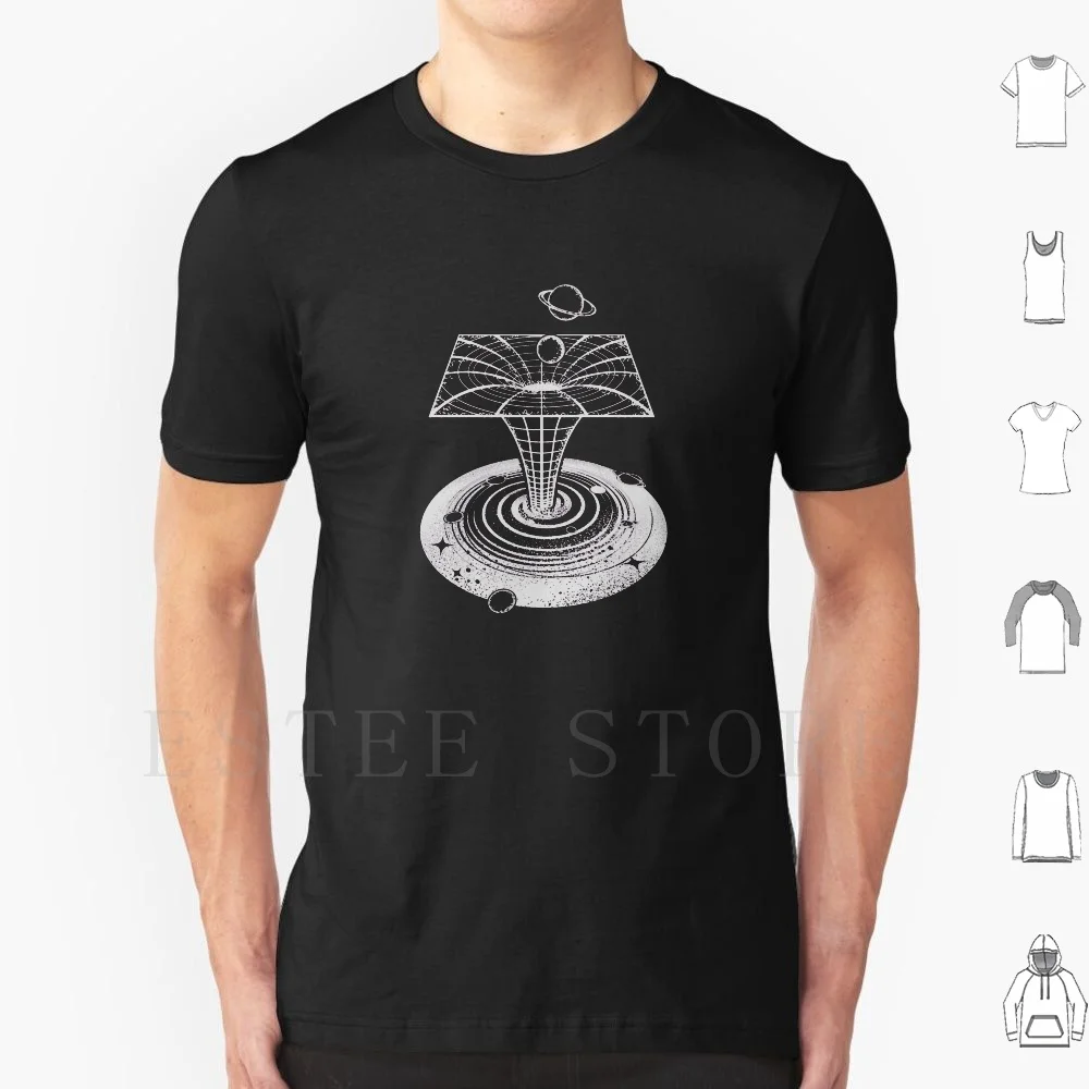 Black Hole T Shirt Cotton Men DIY Print Tattoo Space Science Once Upon A Time Hole Singularity Surreal Astrology Astronomy