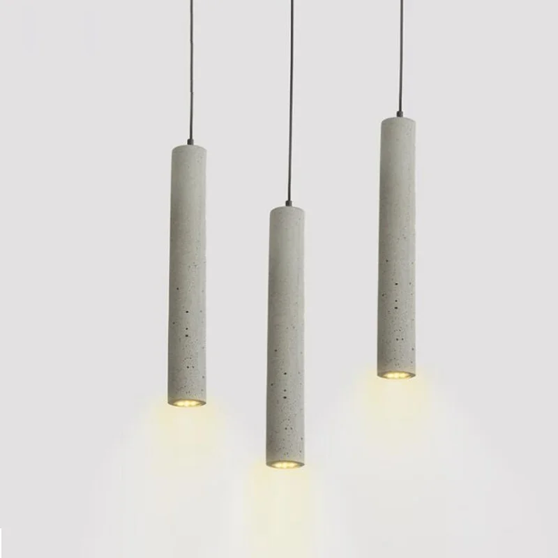 1 pcs Modern Pendant Lights Industrial Lamp Concrete Cement Cylinder Pipe Kitchen Lights Shop Bar Counter Island Lighting