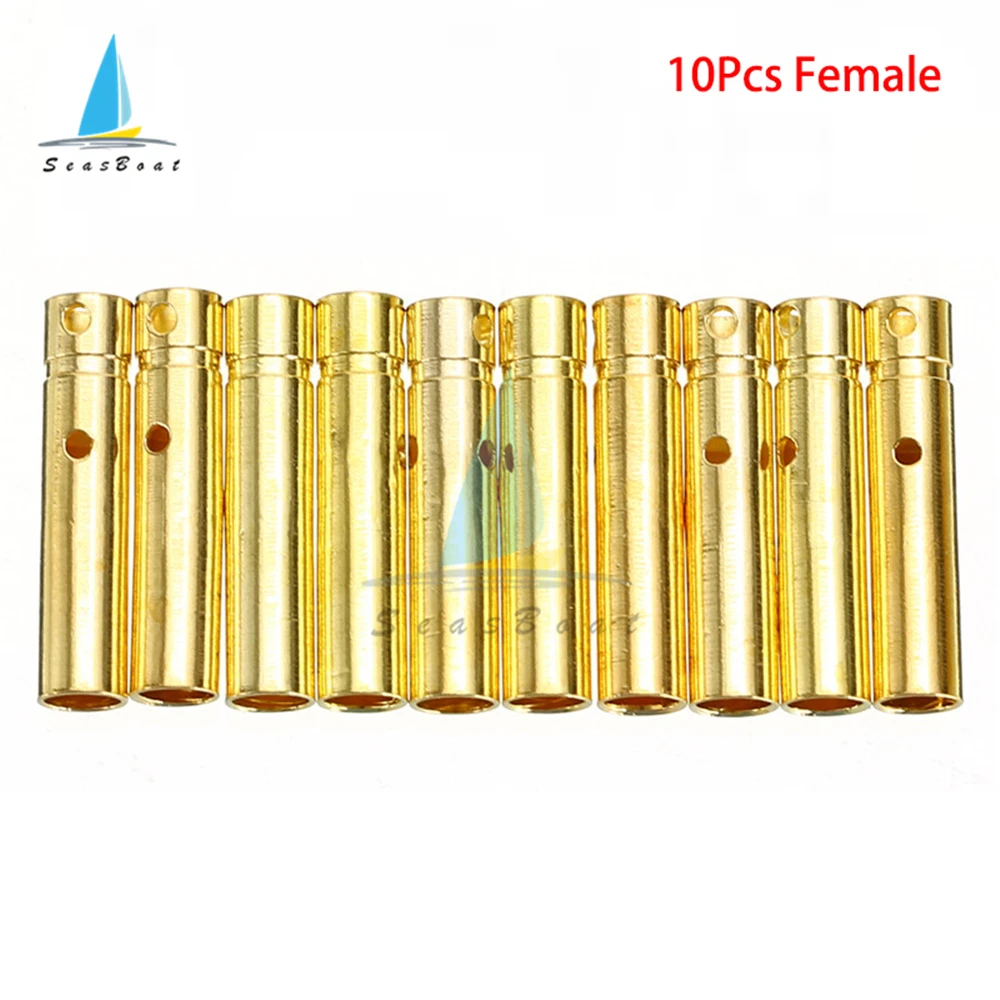 10pcs 3.5mm Gold Bullet Banana Connector Plug Male/Female For ESC Battery Motor