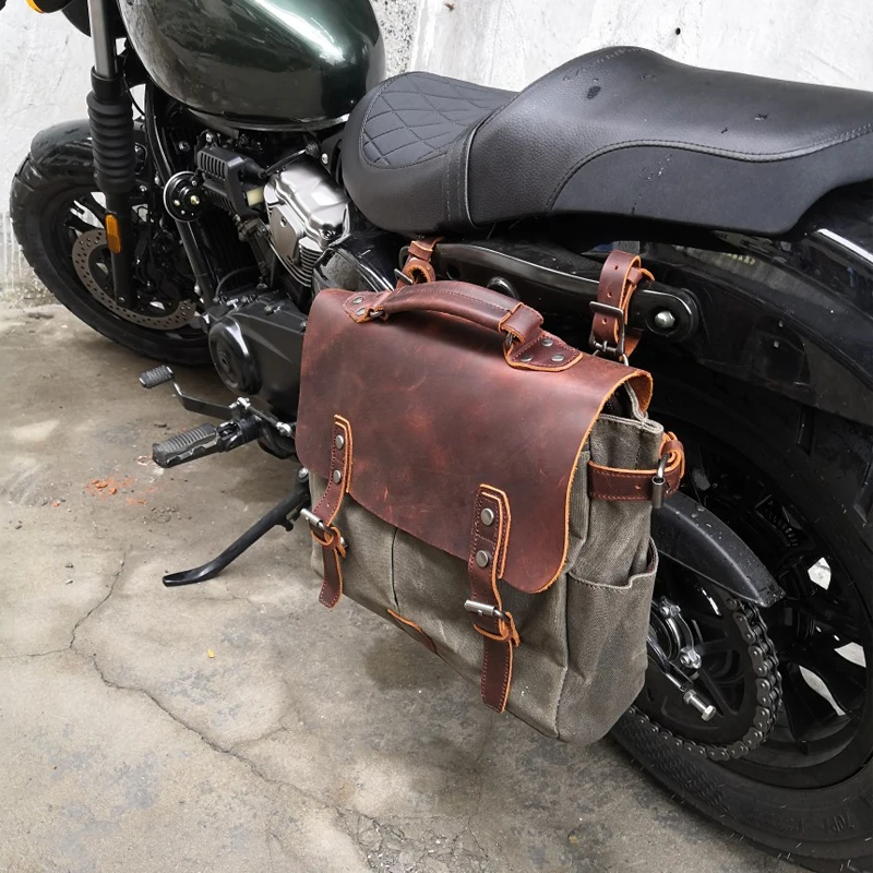 Locomotive Side Bags Modification Belts Wear-resistant Motorcycle Bag Strap  Genuine Leather Belt Universal Bike Bag Belts